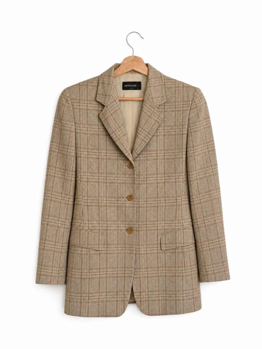 Vintage Italian Plaid Wool Blazer